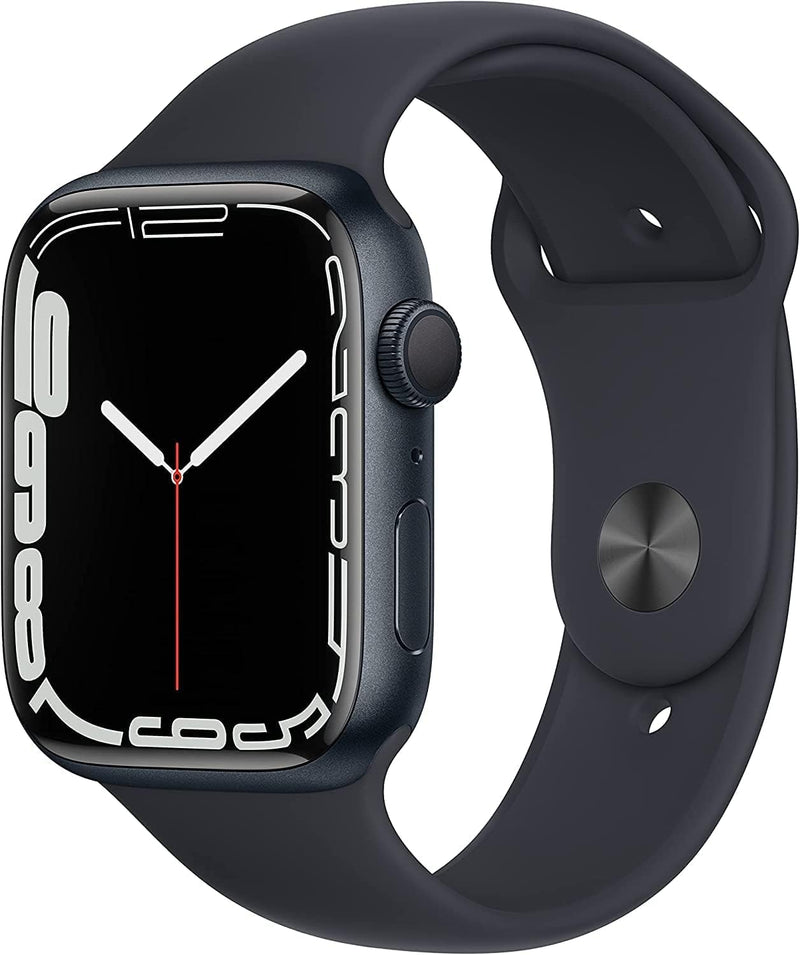 Apple Watch Series 7 GPS + Cellular 45mm Smartwatch, Midnight Aluminium Case with Midnight sport Band (A-Stock)