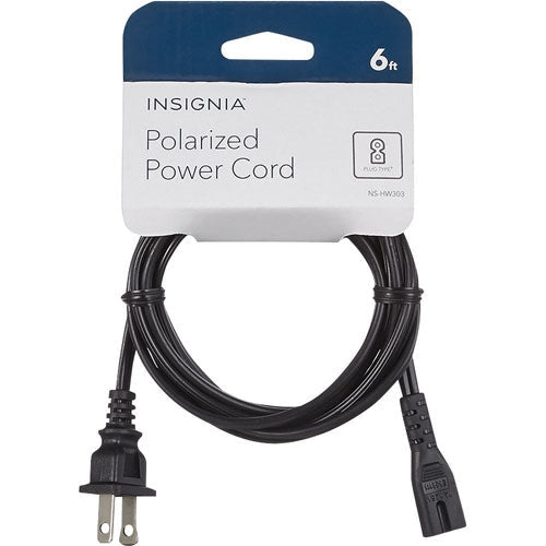 Insignia 1.8m (6 ft.) Polarized Power Cord -A Stock