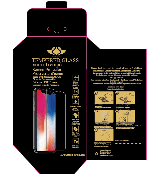 Double Spade Japanese Tempered Glass for HUAWEI Mate 20 Pro / CLT-L09 / CLT-L29 / CLT-AL00 / CLT-AL01 / CLT-TL01 / CLT-AL00L / 6.1 inch (3D Curved & Case-Friendly)(Side Glue)(Black Border)(Clear Series)(Single No Packaging)
