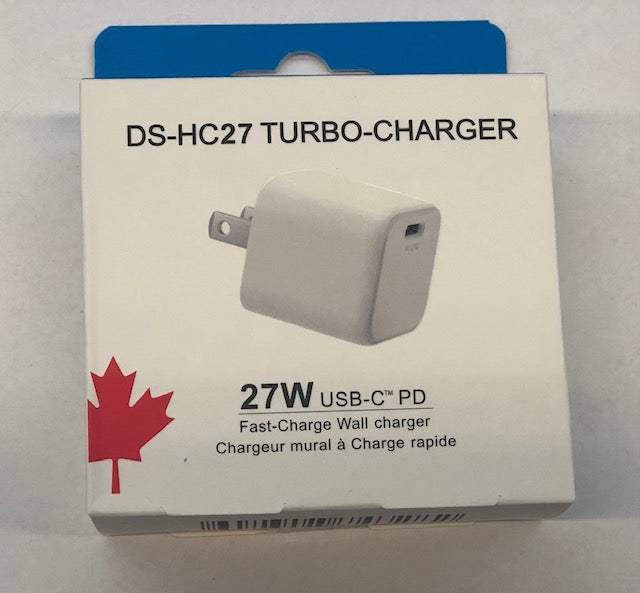 USB C Fast Wall Charger PD DS-HC27 27W for iPhone , Samsung, Huawei, Google, Redmi etc Phones & Tablets