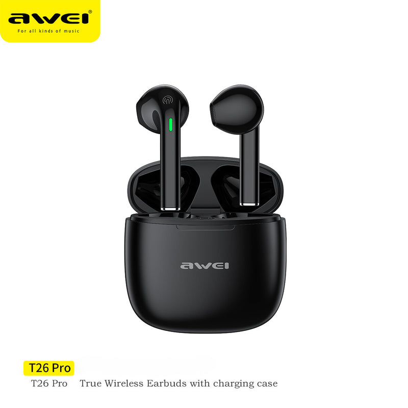 AWEI T26 Pro Wireless Bluetooth, IPX6 Water Resistant,  Stereo Headphones with Built-in Mic