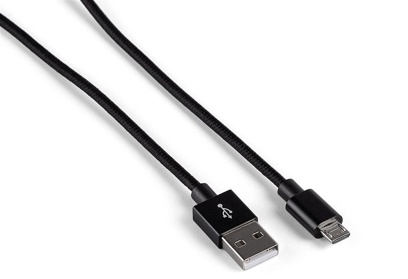 Braided Micro USB to USB A Cable Braided Charge & Sync Cable Black (6.5ft. / 2metre)