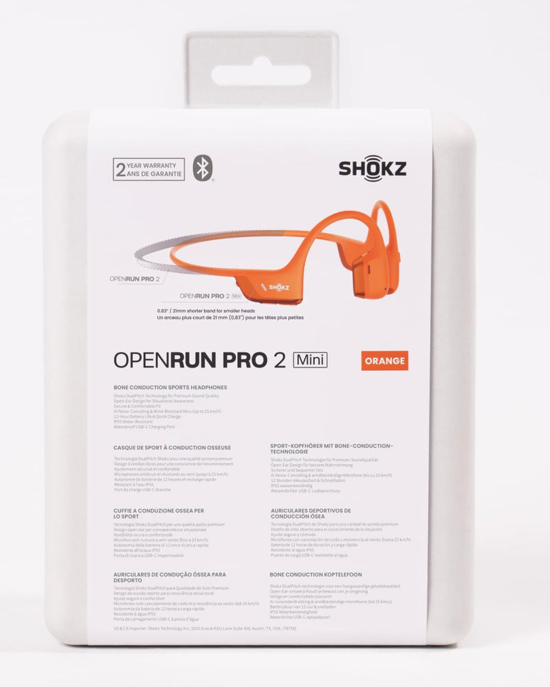 SHOKZ Open Run Pro 2 Mini Open-Ear, Bone Conduction Sports Bluetooth Headphones - Sweat Resistant