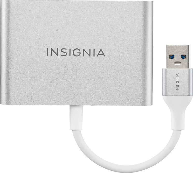 Insignia - USB to Dual HDMI Adapter , USB 3.0 to HDMI Cable Multi-Display