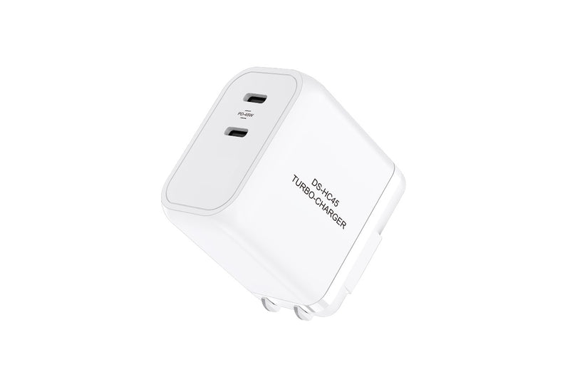 DS-HC45 45W Dual Port Power Turbo-Charger for Phones, iPads & Tablets