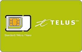 Telus Multi Sim Card Triple Format (Standard Micro Nano) 3G 4G LTE Canada Prepaid Postpaid