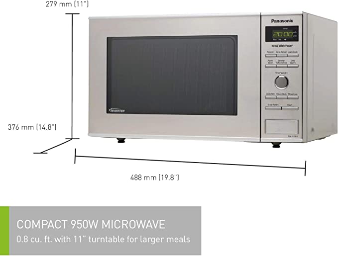 Panasonic 0.8 Cu. Ft. 950W Microwave/Stainless Steel/A Stock