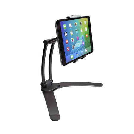 Tablet Stand & Wall Mount Adjustable Under Cabinet Desktop Mount for 5-10.5" Tablets and Mobile Phones/iPad Pro,Surface Pro, Pad Mini/Black