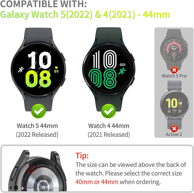Samsung Watch 4  44mm Transparent Pc+Glass case