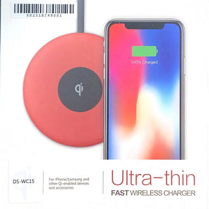 15 Watt ULTRA-THIN FAST WIRELESS CHARGER  15W/10W/7.5W/5W/602318748001/DS-WC15/iPhone/Samsung/Lg etc/ Black