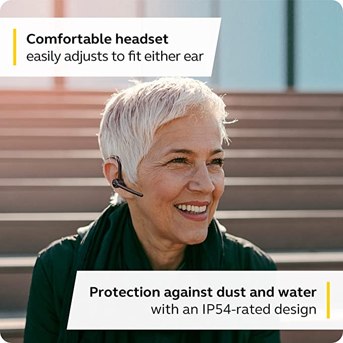 Jabra Talk 65 Bluetooth Mono Headset - Premium Wireless Single Ear Headset with Built-in Noise Cancelling Microphone