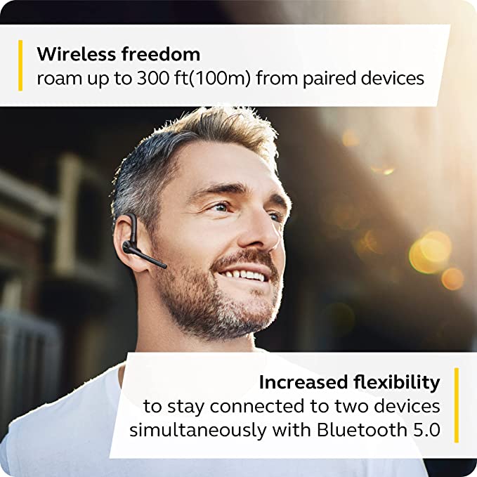 Jabra Talk 65 Bluetooth Mono Headset - Premium Wireless Single Ear Headset with Built-in Noise Cancelling Microphone