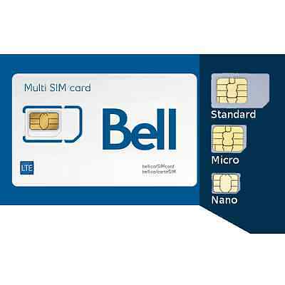 Bell Multi Sim Card- Bell Multi-Sim Card - Non-Activated Sim Card Supporting Nano, Micro and Standard Sim Devices