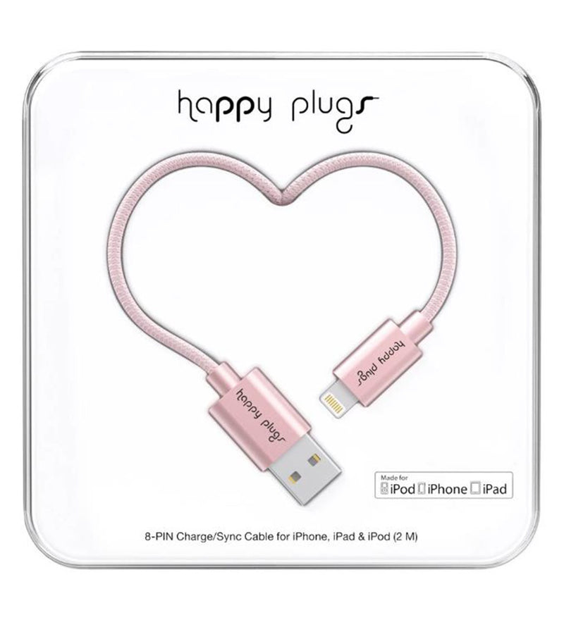Happy Plugs 8-PIN Charge/Sync Cable for iPhone, iPad & iPod (Rose Gold)