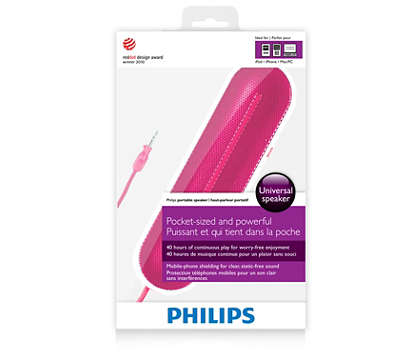 Philips Stereo Sound on the Go Pink/White Universal Portable Speaker