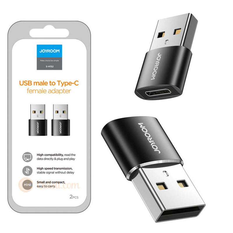 Joyroom USB male to Type-C female adapter (S-H152)- 2PCS