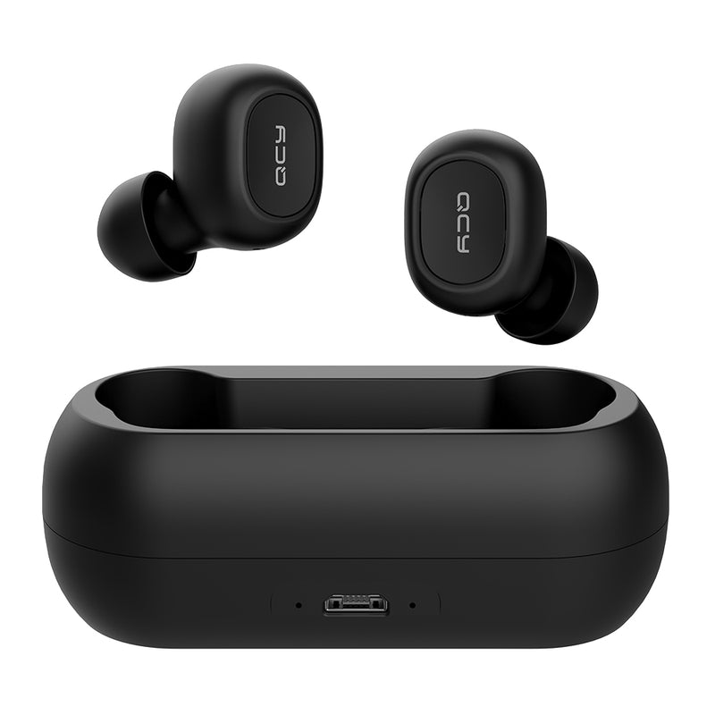 QCY T1 T1C True Wireless Earbuds with Charging Case, TWS Bluetooth 5.0 Headphones, Compatible for iPhone, Android and Other Leading Smartphones, Black