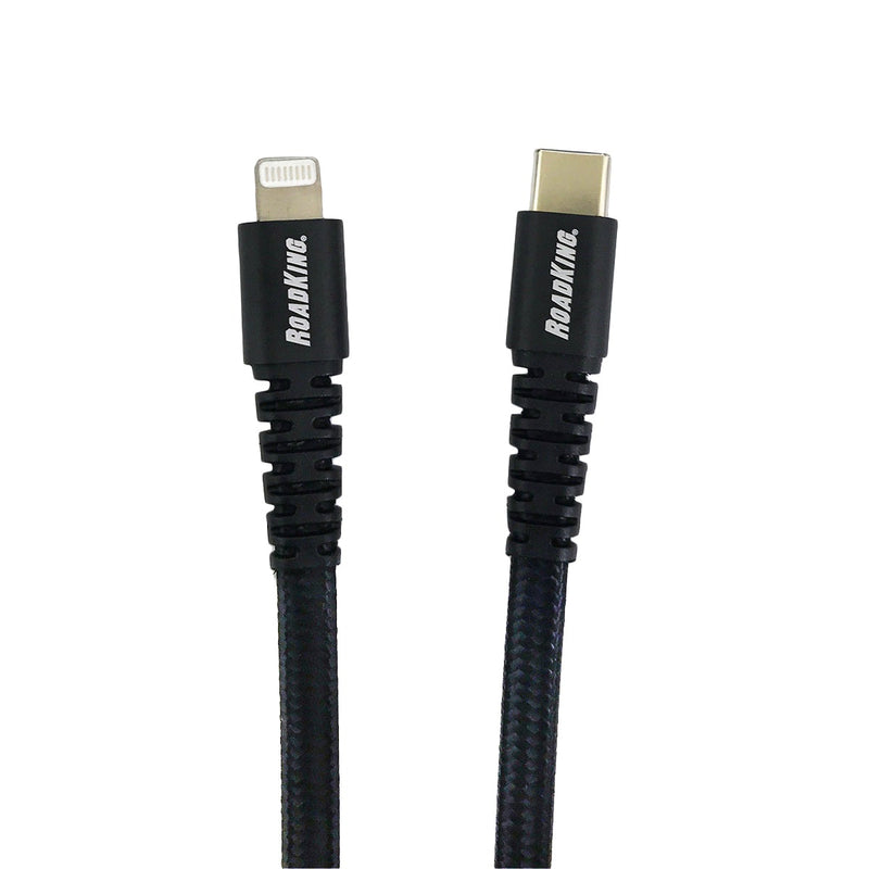 Apple Certified Type C to Lightning Roadking Cable/iPhone 13/12/11/Xr/ and Latest iPads  PD 3A 4Feet/ MFI Data Cable/Quick Charge/Braided/BLACK