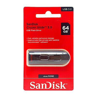 SANDISK Cruzer Glide CZ600 USB3.0 Flash Drive 64GB