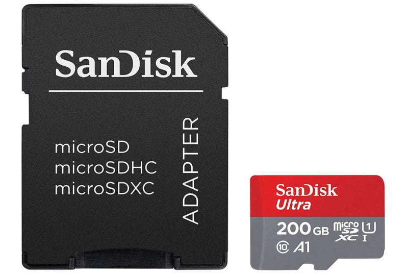 SanDisk 200GB Ultra Microsdxc UHS-I Memory Card with Adapter - 100MB/S, C10, U1, Full HD, A1, Micro SD Card - SDSQUAR-200G-GN6MA/ 619659162078